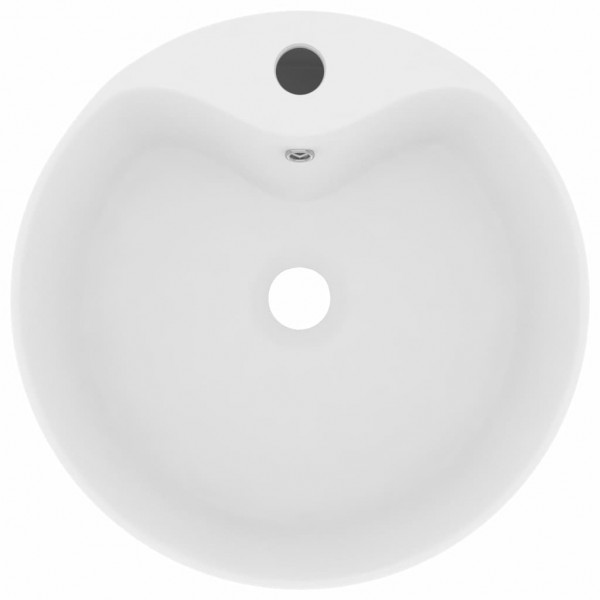 Lavatório com extravasamento 36x13 cm cerâmica branco mate M 3