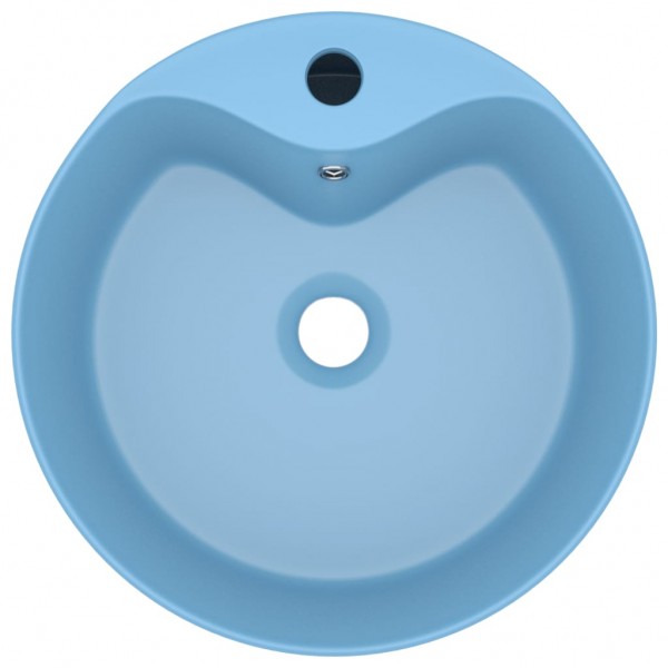 Lavabo lujo con rebosadero cerámica azul claro mate 36x13 cm M 3