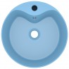 Lavabo lujo con rebosadero cerámica azul claro mate 36x13 cm 3