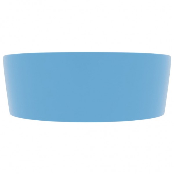Lavabo lujo con rebosadero cerámica azul claro mate 36x13 cm M 4