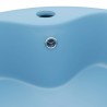 Lavabo lujo con rebosadero cerámica azul claro mate 36x13 cm 5
