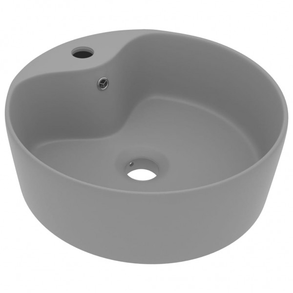 Lavabo lujoso con rebosadero cerámica gris claro mate 36x13 cm M 2