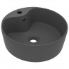 Lavabo lujoso con rebosadero cerámica gris oscuro mate 36x13 cm 2