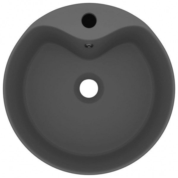 Lavabo lujoso con rebosadero cerámica gris oscuro mate 36x13 cm M 3
