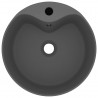 Lavabo lujoso con rebosadero cerámica gris oscuro mate 36x13 cm 3