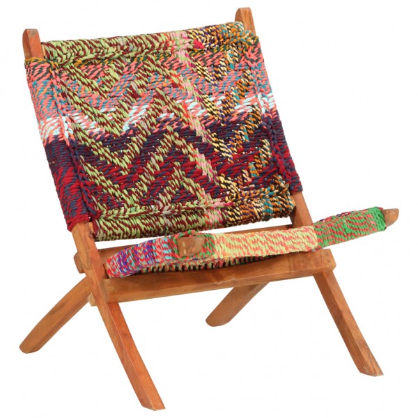 Silla chindi plegable de tela multicolor D