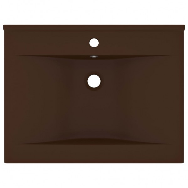 Lavatório orif. torneira 60x46 cm cerâmica castanho-escuro mate M 3