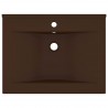 Lavatório orif. torneira 60x46 cm cerâmica castanho-escuro mate 3