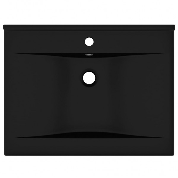 Lavabo lujoso con agujero de grifo cerámica negro mate 60x46 cm M 3