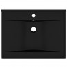 Lavabo lujoso con agujero de grifo cerámica negro mate 60x46 cm 3