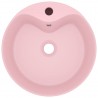 Lavabo lujo con rebosadero cerámica rosa mate 36x13 cm 3