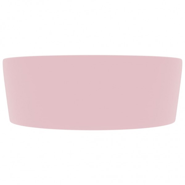 Lavatório com extravasamento 36x13 cm cerâmica rosa mate M 4