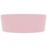 Lavabo lujo con rebosadero cerámica rosa mate 36x13 cm 4
