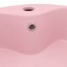 Lavabo lujo con rebosadero cerámica rosa mate 36x13 cm 5