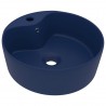 Lavabo lujo con rebosadero cerámica azul oscuro mate 36x13 cm 2