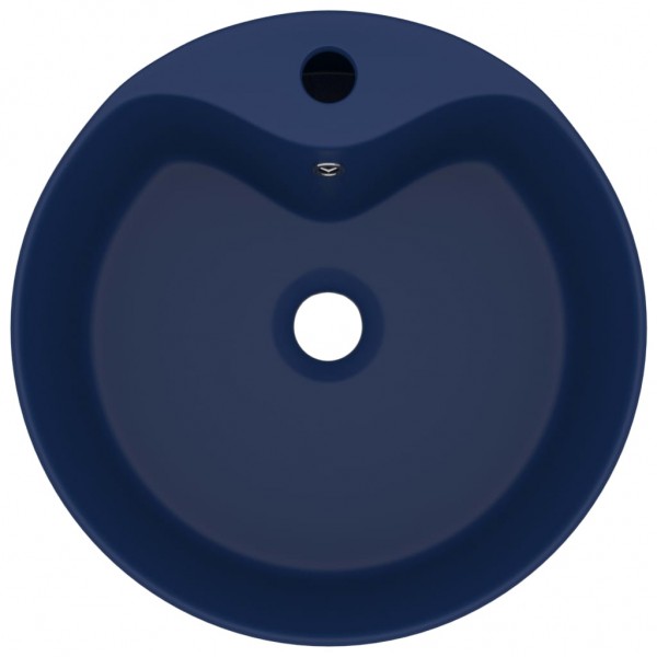 Lavabo lujo con rebosadero cerámica azul oscuro mate 36x13 cm M 3