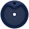Lavabo lujo con rebosadero cerámica azul oscuro mate 36x13 cm 3