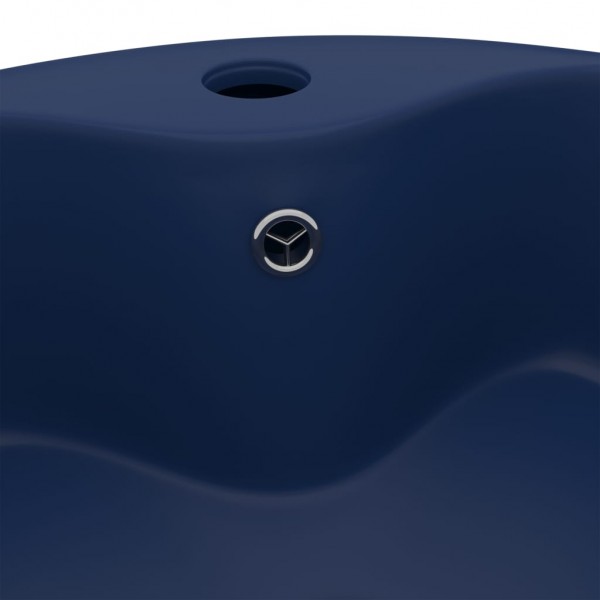 Lavabo lujo con rebosadero cerámica azul oscuro mate 36x13 cm M 5