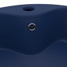 Lavabo lujo con rebosadero cerámica azul oscuro mate 36x13 cm 5