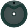 Lavabo lujo con rebosadero cerámica verde oscuro mate 36x13 cm 3