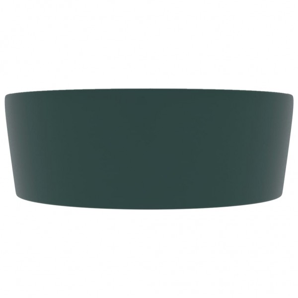 Lavabo lujo con rebosadero cerámica verde oscuro mate 36x13 cm M 4