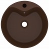 Lavabo lujoso y rebosadero cerámica marrón oscuro mate 36x13 cm 3