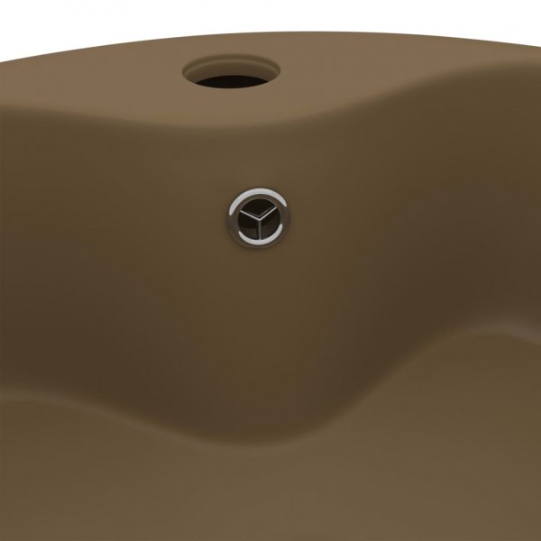 Lavabo lujoso con rebosadero cerámica crema mate 36x13 cm M 5