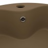 Lavabo lujoso con rebosadero cerámica crema mate 36x13 cm 5