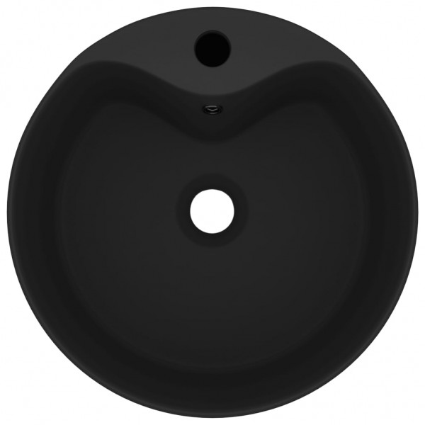 Lavabo lujoso con rebosadero cerámica negro mate 36x13 cm M 3