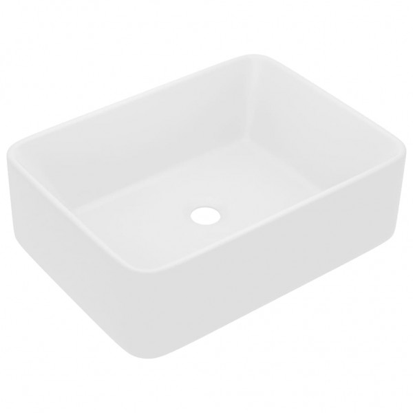 Lavabo de lujo de cerámica blanco mate 41x30x12 cm M 2