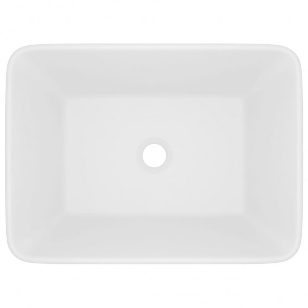 Lavabo de lujo de cerámica blanco mate 41x30x12 cm M 3