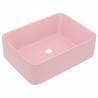Lavabo de lujo de cerámica rosa mate 41x30x12 cm 2