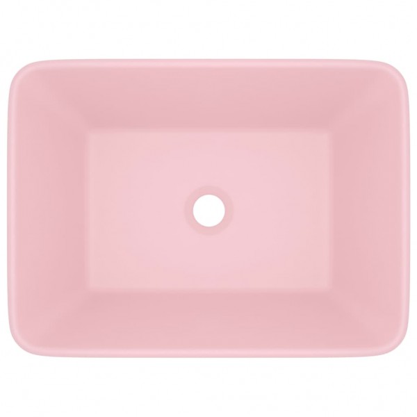 Lavabo de lujo de cerámica rosa mate 41x30x12 cm M 3