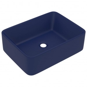 Lavabo de lujo de cerámica azul oscuro mate 41x30x12 cm H