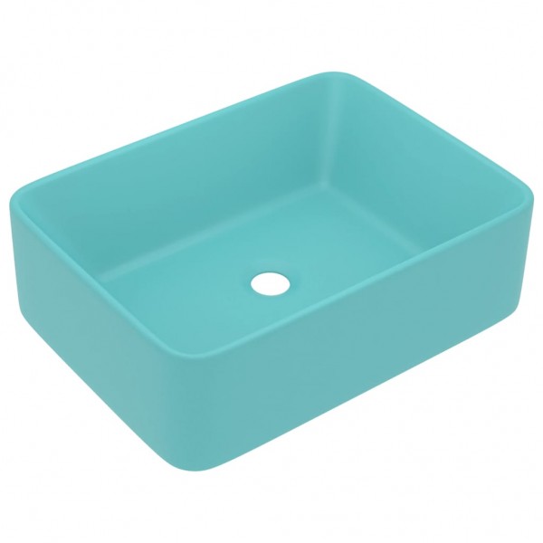 Lavabo de lujo cerámica verde claro mate 41x30x12 cm M 2