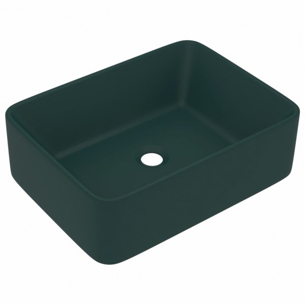 Lavatório luxuoso 41x30x12 cm cerâmica verde-escuro mate M 2