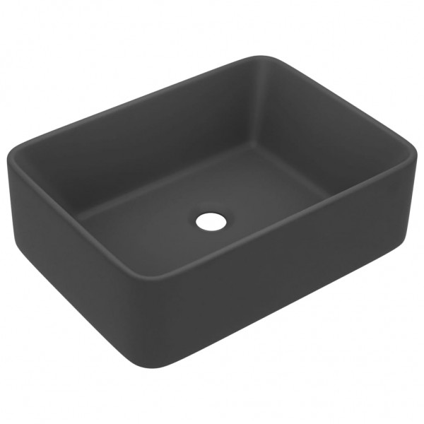Lavabo de lujo cerámica gris oscuro mate 41x30x12 cm M 2