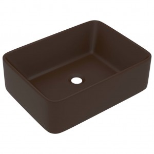 Lavabo de lujo cerámica marrón oscuro mate 41x30x12 cm H