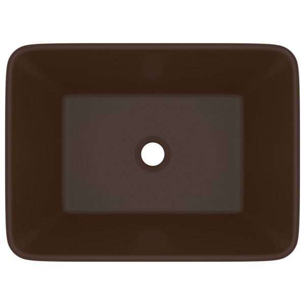 Lavatório luxuoso 41x30x12 cm cerâmica castanho-escuro mate M 3