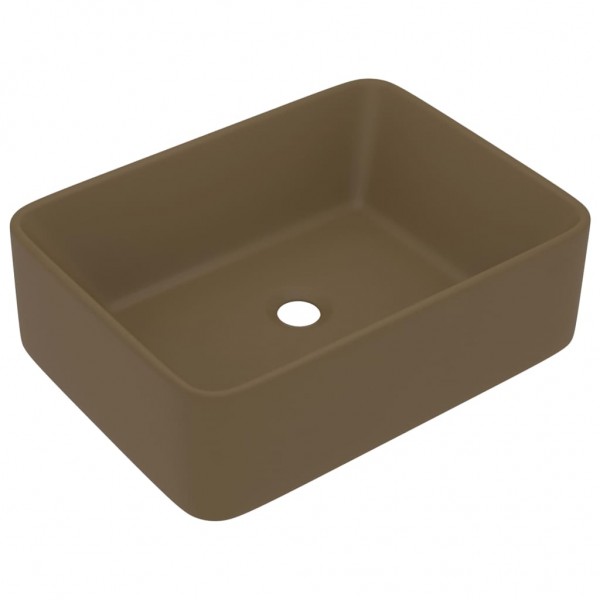 Lavabo de lujo de cerámica crema mate 41x30x12 cm M 2