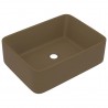 Lavabo de lujo de cerámica crema mate 41x30x12 cm 2