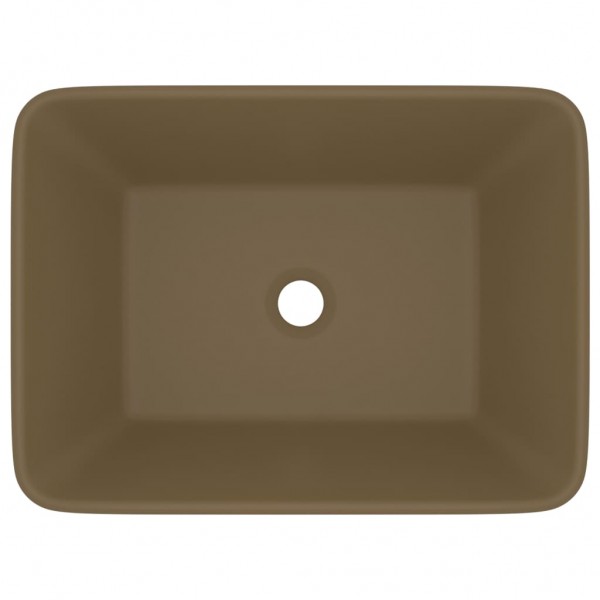 Lavabo de lujo de cerámica crema mate 41x30x12 cm M 3