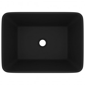 Lavabo de lujo de cerámica negro mate 41x30x12 cm H