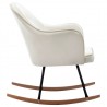 Silla mecedora de terciopelo blanco crema 5