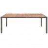 Mesa de jardim 200x150x74 cm vime PE e madeira acácia cinzento 2