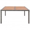 Mesa de jardim 200x150x74 cm vime PE e madeira acácia cinzento 3