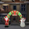 Arco de Natal inflável Papai Noel e boneco de neve LED 223 cm 4