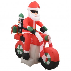 Papá Noel inflable navideño en moto LED IP44 160 cm H