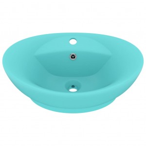 Lavatório luxuoso oval 58.5x39 cm cerâmica verde-claro mate H