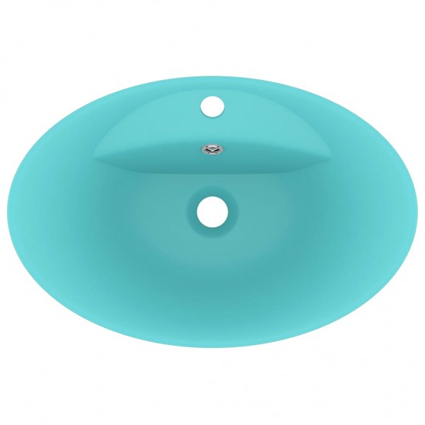 Lavatório luxuoso oval 58.5x39 cm cerâmica verde-claro mate M 4